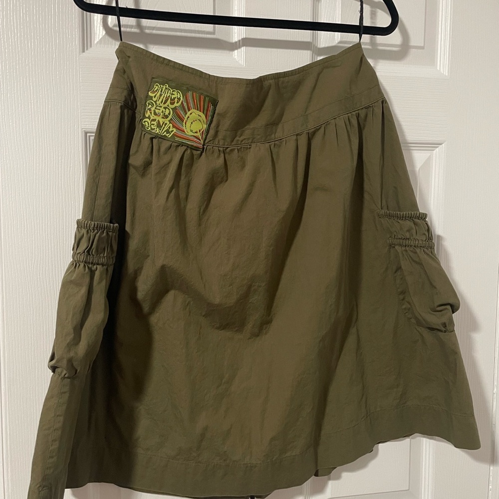 Olive Green Zip Front Utility Skirt Women’s Size 8